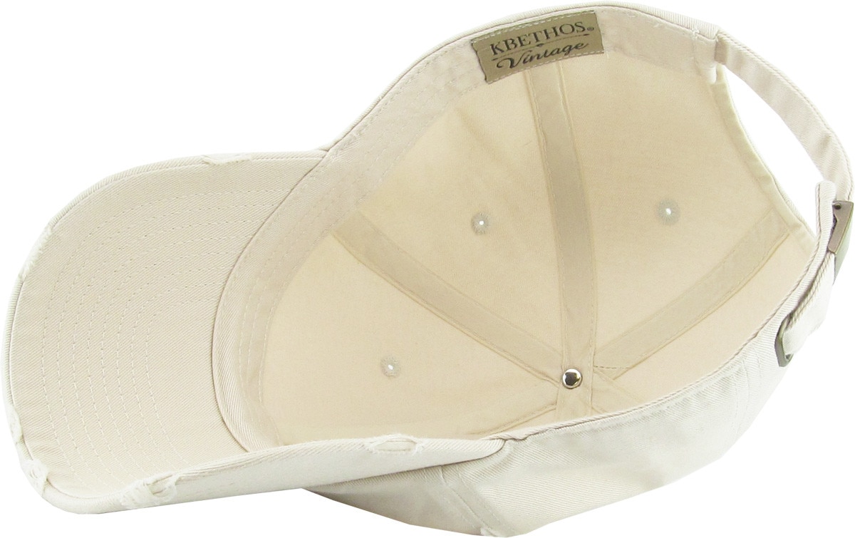 Stone Distressed Vintage Baseball Cap Inside Turned Over View
